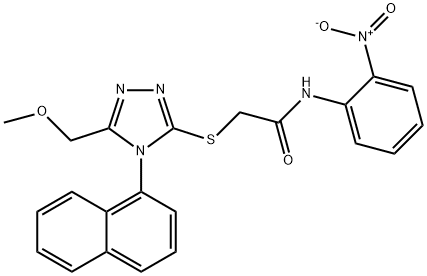 2-[[5-(methoxymethyl)-4-naphthalen-1-yl-1,2,4-triazol-3-yl]sulfanyl]-N-(2-nitrophenyl)acetamide 结构式