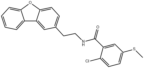 2-chloro-N-(2-dibenzofuran-2-ylethyl)-5-methylsulfanylbenzamide 结构式