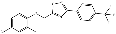 5-[(4-chloro-2-methylphenoxy)methyl]-3-[4-(trifluoromethyl)phenyl]-1,2,4-oxadiazole 结构式