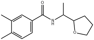 3,4-dimethyl-N-[1-(oxolan-2-yl)ethyl]benzamide 结构式