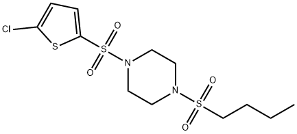 1-butylsulfonyl-4-(5-chlorothiophen-2-yl)sulfonylpiperazine 结构式