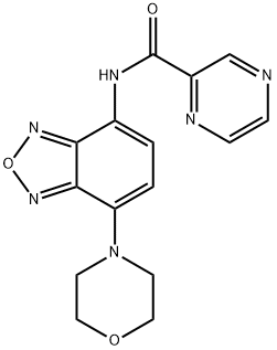 N-(4-morpholin-4-yl-2,1,3-benzoxadiazol-7-yl)pyrazine-2-carboxamide 结构式