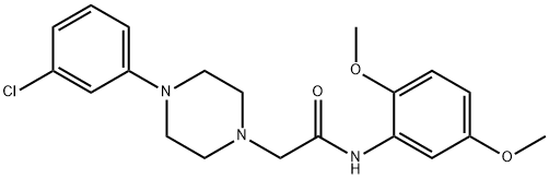 2-[4-(3-chlorophenyl)piperazin-1-yl]-N-(2,5-dimethoxyphenyl)acetamide 结构式