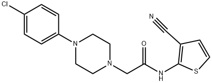 2-[4-(4-chlorophenyl)piperazin-1-yl]-N-(3-cyanothiophen-2-yl)acetamide 结构式