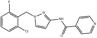 N-[1-[(2-chloro-6-fluorophenyl)methyl]pyrazol-3-yl]pyridine-4-carboxamide 结构式