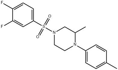 4-(3,4-difluorophenyl)sulfonyl-2-methyl-1-(4-methylphenyl)piperazine 结构式