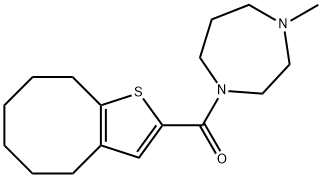 4,5,6,7,8,9-hexahydrocycloocta[b]thiophen-2-yl-(4-methyl-1,4-diazepan-1-yl)methanone 结构式