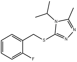 3-[(2-fluorophenyl)methylsulfanyl]-5-methyl-4-propan-2-yl-1,2,4-triazole 结构式