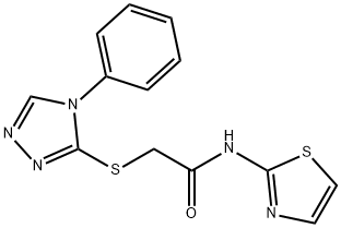 2-[(4-phenyl-1,2,4-triazol-3-yl)sulfanyl]-N-(1,3-thiazol-2-yl)acetamide 结构式