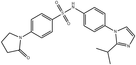 4-(2-oxopyrrolidin-1-yl)-N-[4-(2-propan-2-ylimidazol-1-yl)phenyl]benzenesulfonamide 结构式