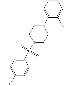 1-(2-chlorophenyl)-4-(4-methoxyphenyl)sulfonylpiperazine 结构式