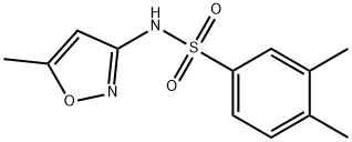 3,4-dimethyl-N-(5-methyl-1,2-oxazol-3-yl)benzenesulfonamide 结构式