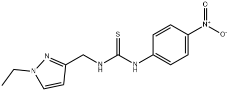 1-[(1-ethylpyrazol-3-yl)methyl]-3-(4-nitrophenyl)thiourea 结构式