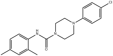 4-(4-chlorophenyl)-N-(2,4-dimethylphenyl)piperazine-1-carboxamide 结构式