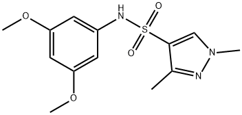 N-(3,5-dimethoxyphenyl)-1,3-dimethylpyrazole-4-sulfonamide 结构式