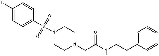 2-[4-(4-fluorophenyl)sulfonylpiperazin-1-yl]-N-(2-phenylethyl)acetamide 结构式