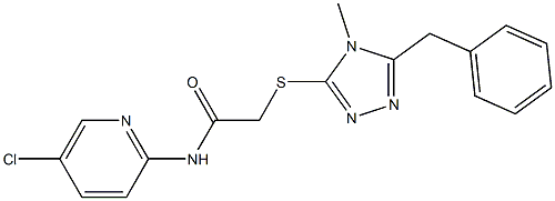 2-[(5-benzyl-4-methyl-1,2,4-triazol-3-yl)sulfanyl]-N-(5-chloropyridin-2-yl)acetamide 结构式