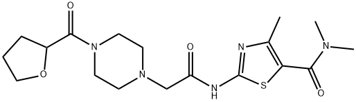 N,N,4-trimethyl-2-[[2-[4-(oxolane-2-carbonyl)piperazin-1-yl]acetyl]amino]-1,3-thiazole-5-carboxamide 结构式