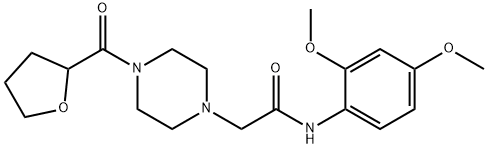 N-(2,4-dimethoxyphenyl)-2-[4-(oxolane-2-carbonyl)piperazin-1-yl]acetamide 结构式