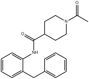 1-acetyl-N-(2-benzylphenyl)piperidine-4-carboxamide 结构式