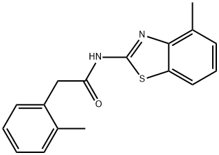 N-(4-methyl-1,3-benzothiazol-2-yl)-2-(2-methylphenyl)acetamide 结构式