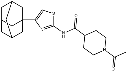 1-acetyl-N-[4-(1-adamantyl)-1,3-thiazol-2-yl]piperidine-4-carboxamide 结构式