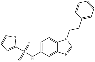 N-[1-(2-phenylethyl)benzimidazol-5-yl]thiophene-2-sulfonamide 结构式