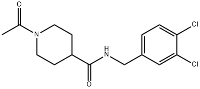 1-acetyl-N-[(3,4-dichlorophenyl)methyl]piperidine-4-carboxamide 结构式