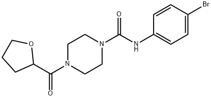 N-(4-bromophenyl)-4-(oxolane-2-carbonyl)piperazine-1-carboxamide 结构式