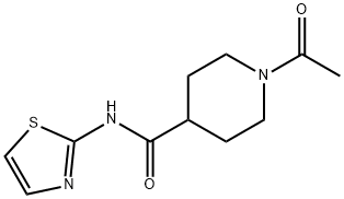 1-acetyl-N-(1,3-thiazol-2-yl)piperidine-4-carboxamide 结构式