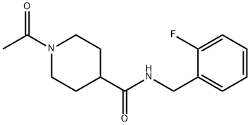 1-acetyl-N-[(2-fluorophenyl)methyl]piperidine-4-carboxamide 结构式