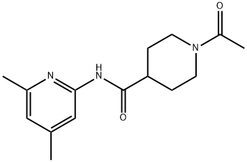 1-acetyl-N-(4,6-dimethylpyridin-2-yl)piperidine-4-carboxamide 结构式