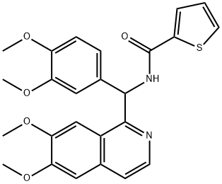 N-[(6,7-dimethoxyisoquinolin-1-yl)-(3,4-dimethoxyphenyl)methyl]thiophene-2-carboxamide 结构式