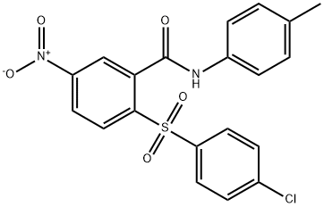 2-(4-chlorophenyl)sulfonyl-N-(4-methylphenyl)-5-nitrobenzamide 结构式