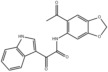 N-(6-acetyl-1,3-benzodioxol-5-yl)-2-(1H-indol-3-yl)-2-oxoacetamide 结构式