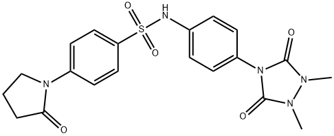 N-[4-(1,2-dimethyl-3,5-dioxo-1,2,4-triazolidin-4-yl)phenyl]-4-(2-oxopyrrolidin-1-yl)benzenesulfonamide 结构式