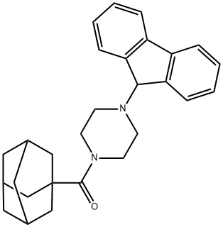 1-adamantyl-[4-(9H-fluoren-9-yl)piperazin-1-yl]methanone 结构式