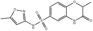 2-methyl-N-(5-methyl-1,2-oxazol-3-yl)-3-oxo-4H-1,4-benzoxazine-6-sulfonamide 结构式