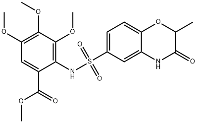 methyl 3,4,5-trimethoxy-2-[(2-methyl-3-oxo-4H-1,4-benzoxazin-6-yl)sulfonylamino]benzoate 结构式