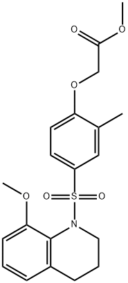 methyl 2-[4-[(8-methoxy-3,4-dihydro-2H-quinolin-1-yl)sulfonyl]-2-methylphenoxy]acetate 结构式