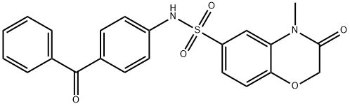 N-(4-benzoylphenyl)-4-methyl-3-oxo-1,4-benzoxazine-6-sulfonamide 结构式