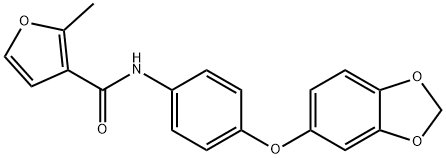 N-[4-(1,3-benzodioxol-5-yloxy)phenyl]-2-methylfuran-3-carboxamide 结构式