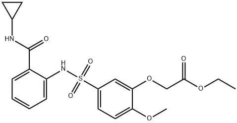ethyl 2-[5-[[2-(cyclopropylcarbamoyl)phenyl]sulfamoyl]-2-methoxyphenoxy]acetate 结构式
