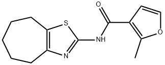 2-methyl-N-(5,6,7,8-tetrahydro-4H-cyclohepta[d][1,3]thiazol-2-yl)furan-3-carboxamide 结构式