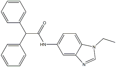 N-(1-ethylbenzimidazol-5-yl)-2,2-diphenylacetamide 结构式