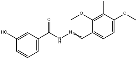 N-[(E)-(2,4-dimethoxy-3-methylphenyl)methylideneamino]-3-hydroxybenzamide 结构式