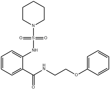 N-(2-phenoxyethyl)-2-(piperidin-1-ylsulfonylamino)benzamide 结构式