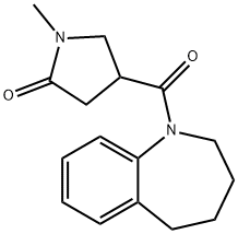 1-methyl-4-(2,3,4,5-tetrahydro-1-benzazepine-1-carbonyl)pyrrolidin-2-one 结构式