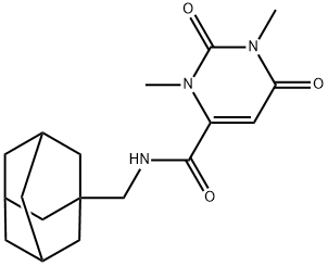 N-(1-adamantylmethyl)-1,3-dimethyl-2,6-dioxopyrimidine-4-carboxamide 结构式