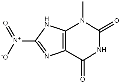 3-甲基-8-硝基-2,3,6,7-四氢-1H-嘌呤-2,6-二酮 结构式